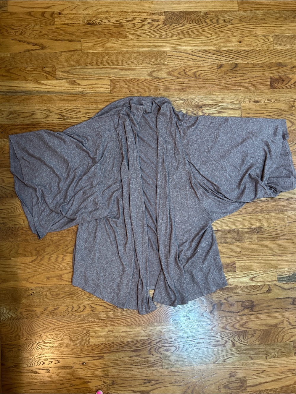 Riller & Fount Heathered Mauve Open-Front Draped Cardigan